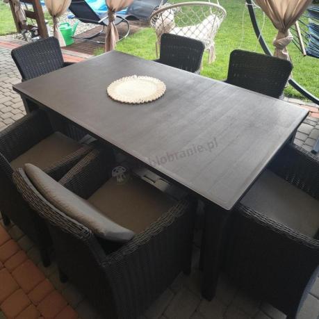 8 krzeseł i stół ogrodowy Meblobranie TF8 grafit