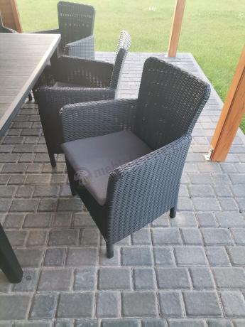 8 krzeseł i stół ogrodowy Meblobranie TF8 grafit