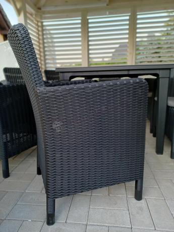 8 krzeseł i stół ogrodowy Meblobranie TF8 grafit