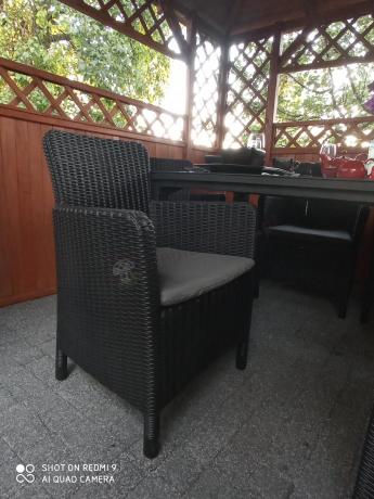 8 krzeseł i stół ogrodowy Meblobranie TF8 grafit