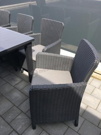 8 krzeseł i stół ogrodowy Meblobranie TF8 grafit