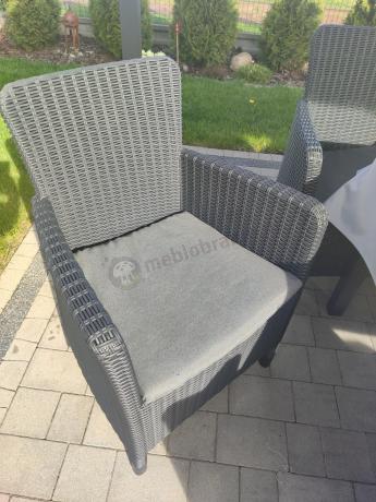 8 krzeseł i stół ogrodowy Meblobranie TF8 grafit