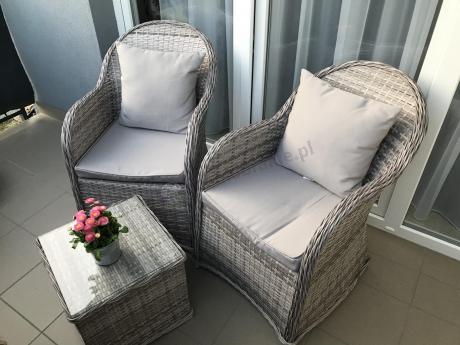Altito Duo Caffe zestaw technorattan Dim Grey & Taupe