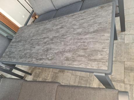 Aluminiowe meble na taras dla 8 osób z 2 sofami i stołem 180x80 - Tavaro Grande Antracite