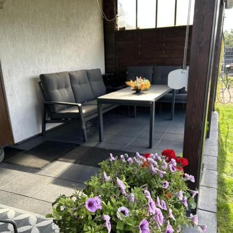 Aluminiowe meble na taras dla 8 osób z 2 sofami i stołem 180x80 - Tavaro Grande Antracite