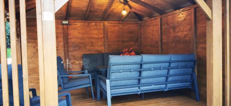 Aluminiowe meble na taras dla 8 osób z 2 sofami i stołem 180x80 - Tavaro Grande Antracite