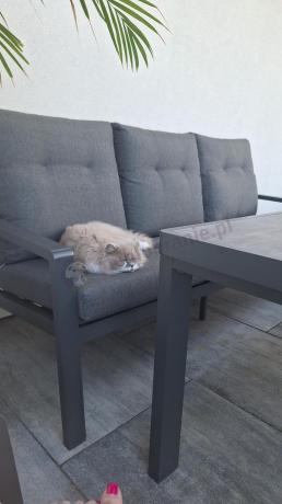 Aluminiowe meble na taras dla 8 osób z 2 sofami i stołem 180x80 - Tavaro Grande Antracite