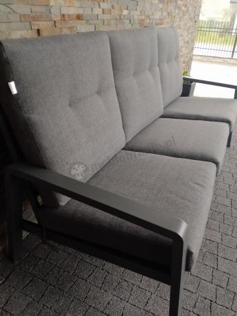 Aluminiowe meble na taras dla 8 osób z 2 sofami i stołem 180x80 - Tavaro Grande Antracite