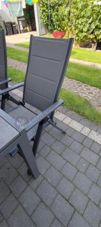 Aluminiowe meble na taras z rozkładanym stołem 240cm + 10 regulowanych krzeseł Daven Antracite Beton