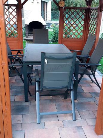 Aluminiowe meble na taras z rozkładanym stołem 240cm + 10 regulowanych krzeseł Daven Antracite Beton