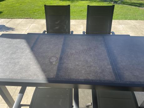 Aluminiowe meble na taras z rozkładanym stołem 240cm + 10 regulowanych krzeseł Daven Antracite Beton