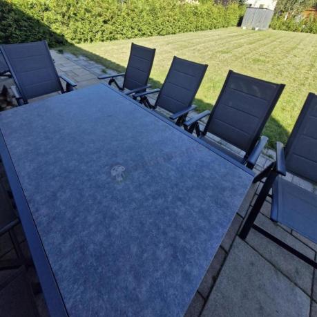Aluminiowe meble na taras z rozkładanym stołem 240cm + 10 regulowanych krzeseł Daven Antracite Beton