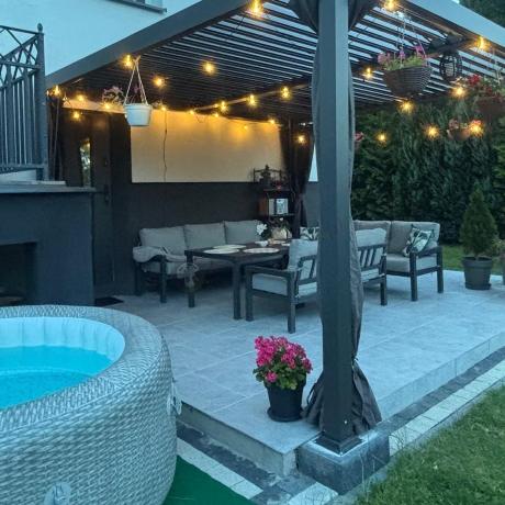 Aluminiowe meble na taras ze stołem obiadowym 160 cm Calamba Grande - Light Grey