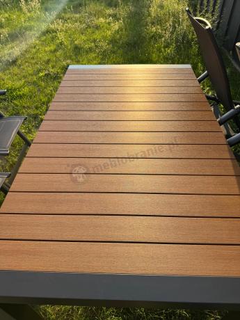 Aluminiowe meble ogrodowe z rozkładanym stołem 210cm + 10 krzeseł Tanami Daven Antracite