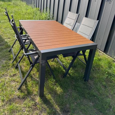 Aluminiowe meble ogrodowe z rozkładanym stołem 210cm + 10 krzeseł Tanami Daven Antracite