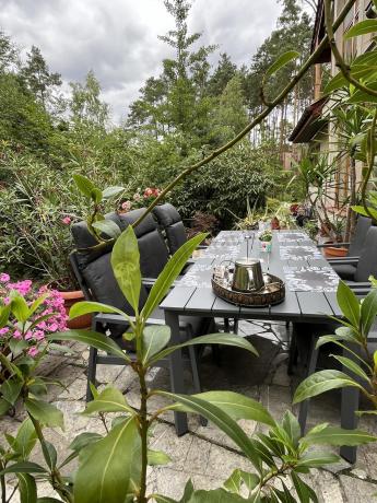 Aluminiowe meble ogrodowe z wysokim stołem 210cm i fotelami - Renalo Dining - 8+1 - Antracite