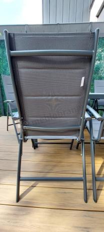 Aluminiowe meble tarasowe - stół 180cm i składane 7 pozycyjne krzesła - Kanbery Antracite Ceramic 8+1