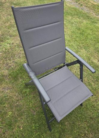 Aluminiowe meble tarasowe - stół 180cm i składane 7 pozycyjne krzesła - Kanbery Antracite Ceramic 8+1