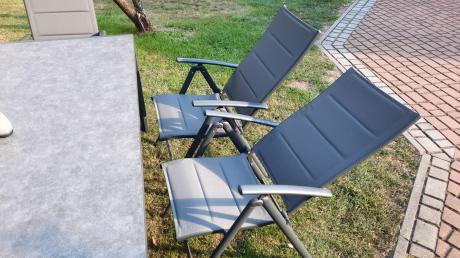 Aluminiowe meble tarasowe - stół 180cm i składane 7 pozycyjne krzesła - Kanbery Antracite Ceramic 8+1