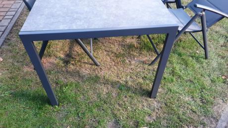 Aluminiowe meble tarasowe - stół 180cm i składane 7 pozycyjne krzesła - Kanbery Antracite Ceramic 8+1