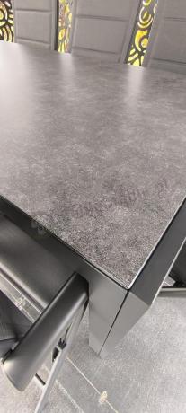 Aluminiowe meble tarasowe - stół 180cm i składane 7 pozycyjne krzesła - Kanbery Antracite Ceramic 8+1