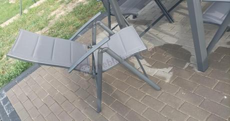 Aluminiowe meble tarasowe - stół 180cm i składane krzesła - Kanbery Antracite Ceramic 8+1