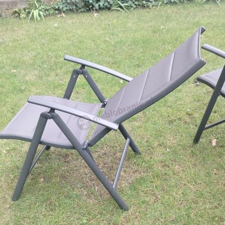 Aluminiowe meble tarasowe - stół 180cm i składane krzesła - Kanbery Antracite Ceramic 8+1
