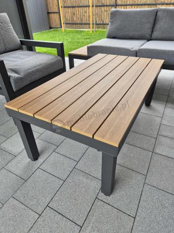 Aluminiowy narożnik na taras z fotelem - Calamba Corner - Grey