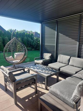 Aluminiowy narożnik ogrodowy z fotelami - Calamba Corner - Antracite