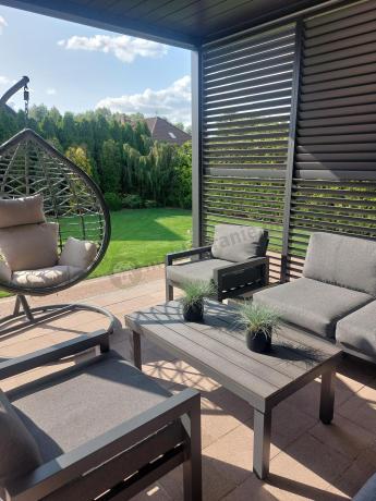 Aluminiowy narożnik ogrodowy z fotelami - Calamba Corner - Antracite