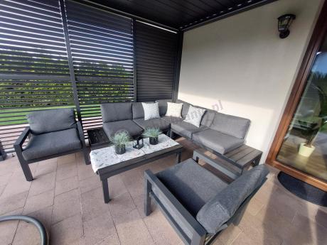 Aluminiowy narożnik ogrodowy z fotelami - Calamba Corner - Antracite