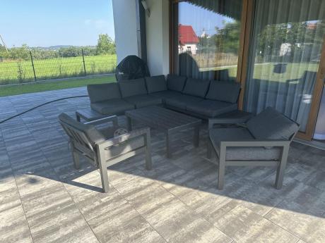 Aluminiowy narożnik ogrodowy z fotelami - Calamba Corner - Antracite