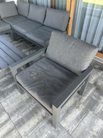 Aluminiowy narożnik ogrodowy z fotelami - Calamba Corner - Antracite