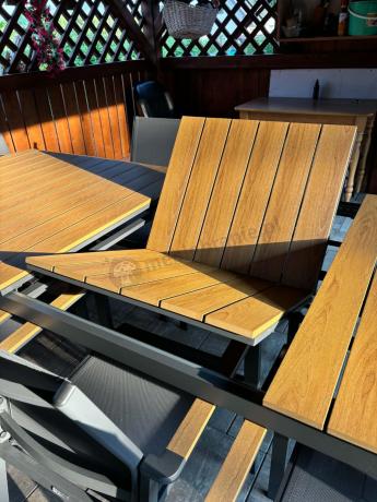 Aluminiowy zestaw mebli ogrodowych obiadowych dla 10 osób, stół 220-280 cm - Avio Ebra – Antracyt