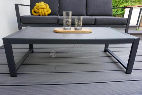 Aluminiowy zestaw mebli ogrodowych Vilde 5-miejscowy Grafitowy