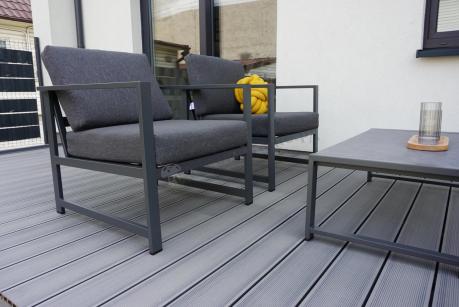 Aluminiowy zestaw mebli ogrodowych Vilde 5-miejscowy Grafitowy