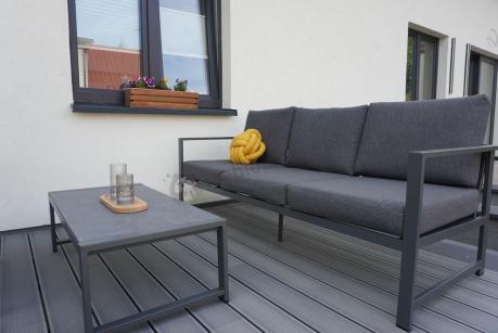 Aluminiowy zestaw mebli ogrodowych Vilde 5-miejscowy Grafitowy
