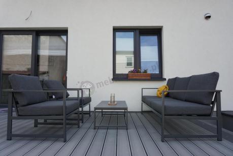 Aluminiowy zestaw mebli ogrodowych Vilde 5-miejscowy Grafitowy