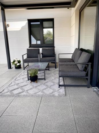 Aluminiowy zestaw mebli ogrodowych Vilde 5-miejscowy Grafitowy