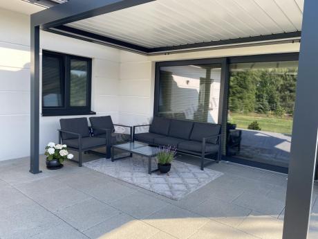 Aluminiowy zestaw mebli ogrodowych Vilde 5-miejscowy Grafitowy