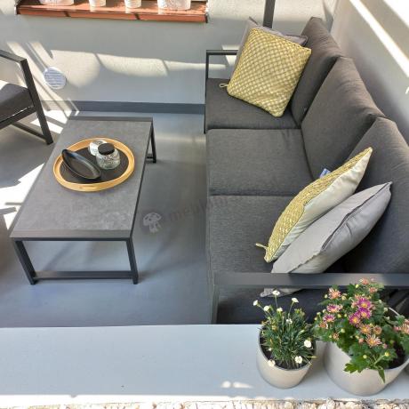 Aluminiowy zestaw mebli ogrodowych Vilde 5-miejscowy Grafitowy