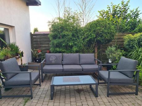 Aluminiowy zestaw mebli ogrodowych Vilde 5-miejscowy Grafitowy