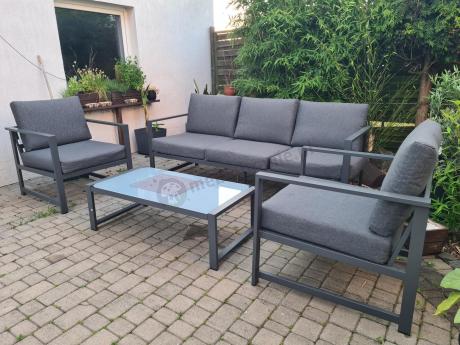 Aluminiowy zestaw mebli ogrodowych Vilde 5-miejscowy Grafitowy