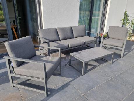 Aluminiowy zestaw mebli ogrodowych Vilde 5-miejscowy Grafitowy