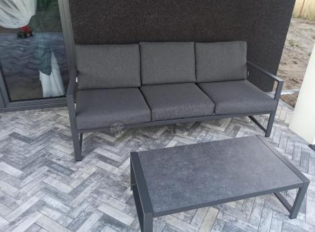 Aluminiowy zestaw mebli ogrodowych Vilde 5-miejscowy Grafitowy