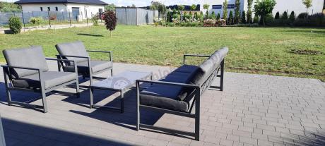 Aluminiowy zestaw mebli ogrodowych Vilde 5-miejscowy Grafitowy