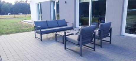 Aluminiowy zestaw mebli ogrodowych Vilde 5-miejscowy Grafitowy