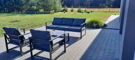 Aluminiowy zestaw mebli ogrodowych Vilde 5-miejscowy Grafitowy