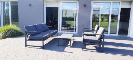 Aluminiowy zestaw mebli ogrodowych Vilde 5-miejscowy Grafitowy