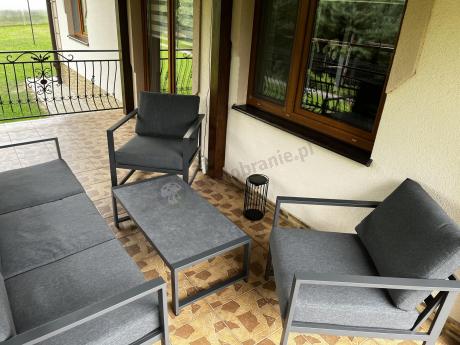 Aluminiowy zestaw mebli ogrodowych Vilde 5-miejscowy Grafitowy